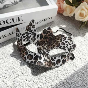 Halloween Tierprint Maskerade Maske Leopard Zebra Tiger Giraffe Print Halbgesicht Augenmaske Für Cosplay Party Deko Kunststoff Maske