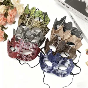 Halloween Maskerade Halbgesicht Tierprint schillernde Maske mystische Party Augenmaske