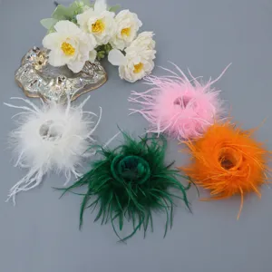 Pulsera Slap De Plumas De Avestruz Muñequera De Peluche Esponjoso Para Actuación Escénica Fiesta De Disfraces Carnaval Accesorios De Muñeca