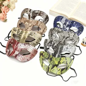 Halloween Maskerade halbes Gesicht Tierprint bunte Maske Mystery Paar Party Augenmaske