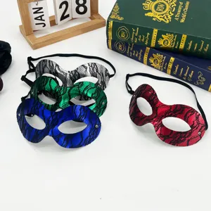 PVC snake pattern lace half face mask for Halloween party masquerade cosplay dress up props.