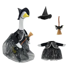 Set costume da strega di Halloween per oca da veranda da 23 pollici con cappello.