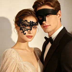 Spook Van De Opera Masker Set Voor Koppels Kant Half Gezicht Masker Voor Feest Halloween Bal Club Accessoires