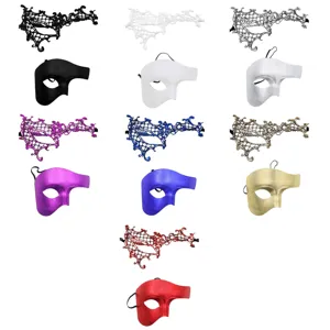 Modieuze balmasker set, operafantoom halfgezicht masker en kanten feestmaskers voor koppels.