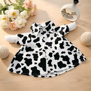 Black and white cow print porch goose shirt stylish summer farmyard lawn outfit for decor