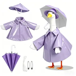 Set impermeabile viola per bambola papera da 23 pollici con cappello e ombrello variante