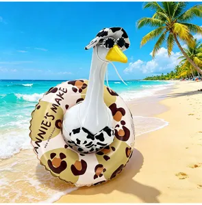 Inflatable Goose Pool Float Cute Animal Swim Ring Summer Beach Yard Party Outdoor Decoration
