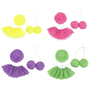 23-inch veranda gans bikini set kleurrijke stippen outfit jurk en hoed voor tuin eend