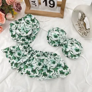 Hawaïaanse Porch Goose Outfits Bloemen Bikini Set Tuinstandbeeld Kleding Tropische Decoratie Accessoires Voor Porch Goose Decor