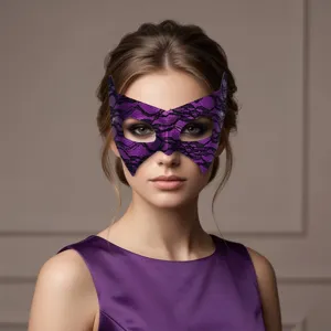 Purple lace bat mask half face carnival Halloween masquerade party costume accessory stylish