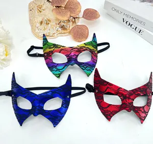 PVC snake pattern bat half face mask lace masquerade party costume holiday event accessory.