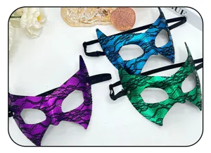PVC snake pattern bat half face mask for Halloween party masquerade costume ball