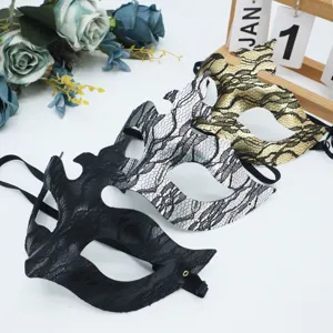 Masque de Bal Masqué en Dentelle PVC Sexy Motif Serpent pour Femmes Halloween Party Cosplay Costume Gothique Masque Flèche