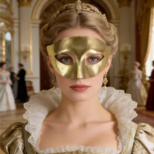 Goldene PVC Venezianische Maske Sexy Party Augenmaske fur Maskenball Kostüm Damen
