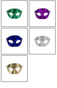 PVC metallische Maserade Augenmaske mehrfarbig Set fur stilvolle Party Kostum Kleidung.