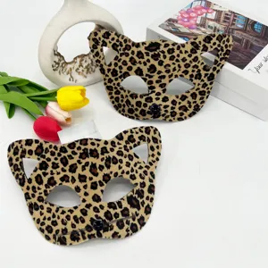 Leopardmuster Katzenmaske Halbgesicht Maskerade Augenmaske sexy Tierkostüm Party Requisite
