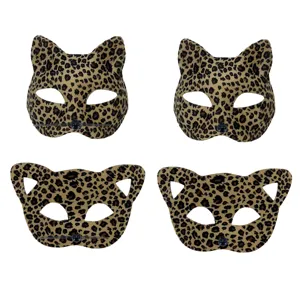 Leopardenmuster Katze Halbgesicht Maske Halloween Kostüm Party Tier Rollenspiel Augenmaske