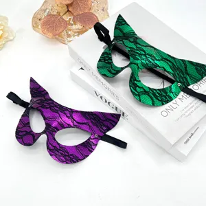 Maschera a Gatto per Ballo in Maschera in PVC con Motivo a Serpente e Pizzo Accessorio per Feste da Donna per Halloween e Carnevale