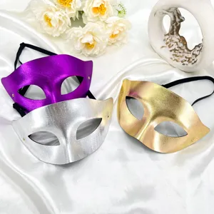 Venedig Maskerade Maske Set PVC Party Augenmaske Mode Verkleidung Lila Silber Gold