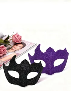 Maschera mezza faccia glitter cornici multiple festa ballo in maschera carnevale
