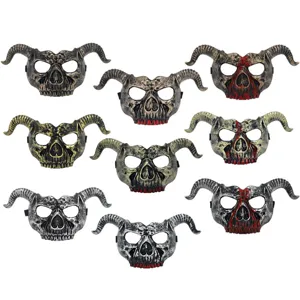 Halloween horned devil skull plastic mask for cosplay party dress up decorations