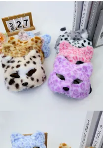 Masque de chat en peluche demi-visage Halloween mignon costume de fête mascarade détail