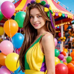 Festliches Karneval Pom-Pom Haarband bunte Party Feier Kopfschmuck fur bunte Anlasse.