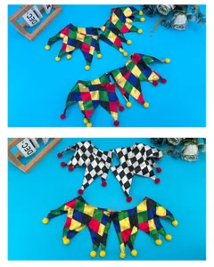 Halloween Jester Collar Clown Costume Party Cosplay Harlequin Neck Accessory Props