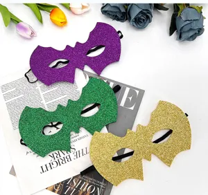 Glitter bat masks for women, stylish masquerade eye masks, carnival party costume accessories.