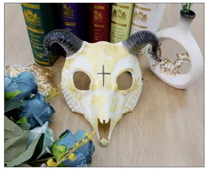 Halloween maschera teschio di capra diavolo viso mascherata costume accessorio festa spaventoso