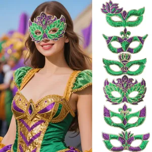 Mardi Gras Carnaval Pailletten Oogmasker Sexy Meerkleurig Masquerade Feest Kostuum Accessoires Voor Bal Halloween Festival Decor