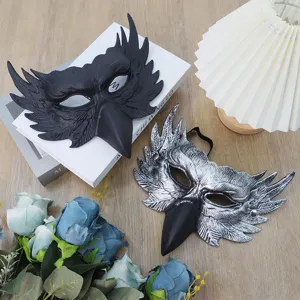 Owl half-face mask Halloween cosplay carnival PU foam demon Satan mask for party decoration