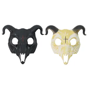 Halloween maschere di teschio di capra gotica spaventosa festa costume accessori viso.