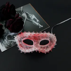 Maschera di carnevale in pizzo insanguinata Halloween regina orrore sexy festa