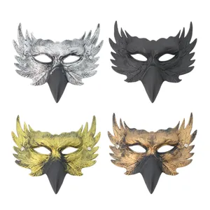 Halloween bird owl half face mask cosplay carnival party costume props set of four colors
