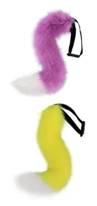Queue de chat renard en fausse fourrure duveteuse avec sangle pour fête cosplay Halloween.