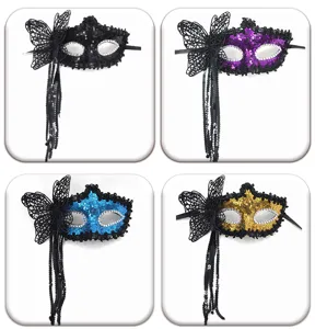 Halloween Maskerade Schmetterling Quaste Pailletten Halbgesicht Maske Party Augenmaske