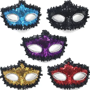 Pailletten Maskenball Maske Party Augenmaske Halloween Karneval Kostüm Damen Gesichtsmaske