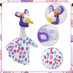 Pasen Veranda Gans Outfit Voor Grote Witte Gans Konijnenoren Hoed En Eierprint Overhemd Festival Tuin Decoratie Accessoires
