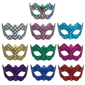 Máscara de ojos de escamas de sirena de PVC de color fiesta de mujeres accesorios cosplay