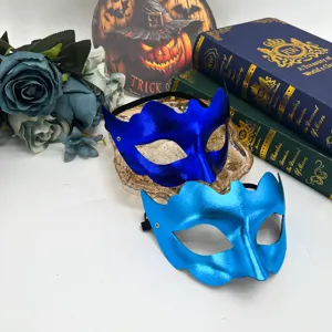 Set de máscaras de PVC azul para mujeres, accesorio de disfraz sexy para fiesta y Halloween.