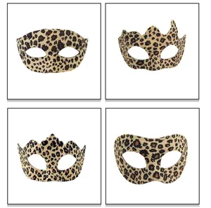 Leopardenmuster Maskerade halb Gesicht Augenmaske Detailansicht, Party Kostümzubehör.