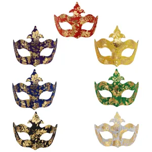 Máscara veneciana baile de máscaras mitad cara motivo floral fiesta accesorios carnaval