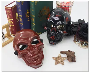 Halloween skull mask horror ghost adult cosplay party prop black brown gothic face cover