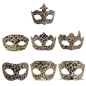 Leopard Muster Maskerade Maske Set sexy Frauen halbes Gesicht Party Kostüm Requisiten