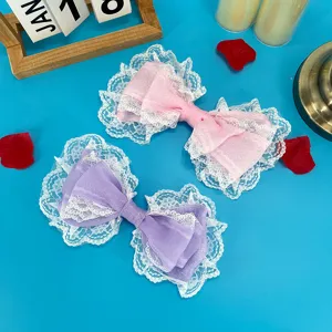 Sweet Lolita Lace Bow Hair Clip Japanese Style Hair Accessory For Teen Girls Women Party Prom Decoration