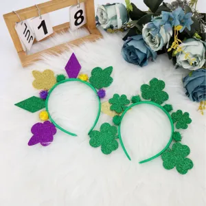 Festival party green headbands glitter shamrock carnival hair hoops holiday dress up props