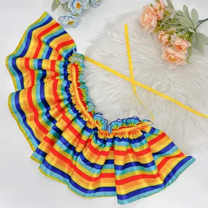 Colletto da clown con volant arcobaleno colorato accessorio per costume da circo festa