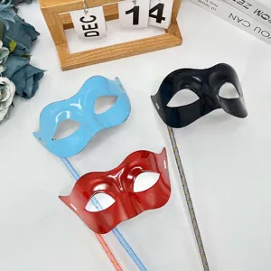 Handheld half face masquerade masks set, retro party eye masks with sticks for Halloween.