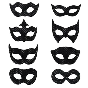 Halloween schwarze Pünktchen Hal Gesicht Maskerade Masken Set, PVC Party Augenmaske Damen.